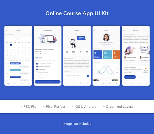 Zestaw UI aplikacji kursu online