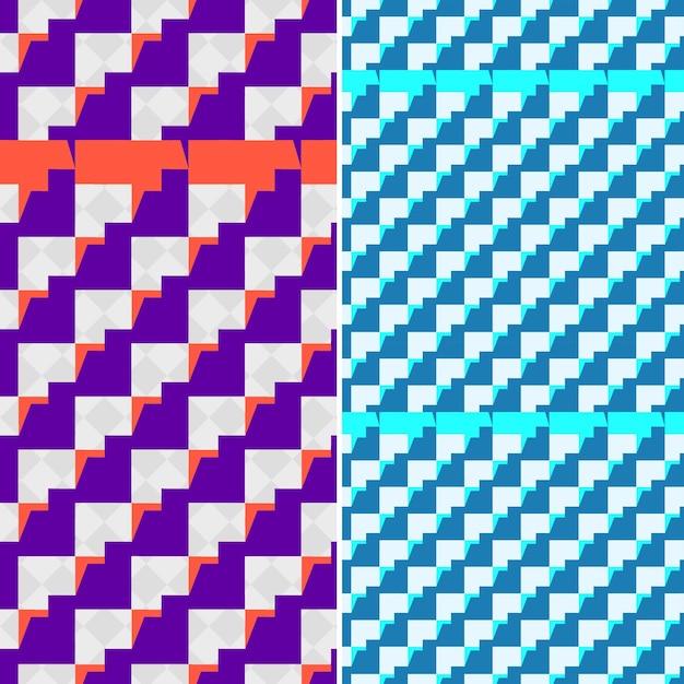 PSD zestaw wzorów geometrycznych z niebiesko-pomarańczowym i białym wzorem geometrycznym