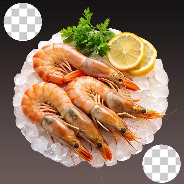 PSD zhejiang shrimp isolated on transparent background