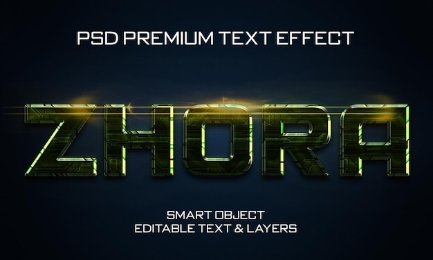 Zhora Scifi Text Effect Design