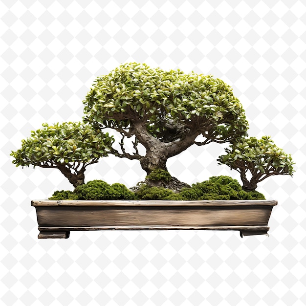 Ziarniste Drzewo Bonsai Z Białym Tłem