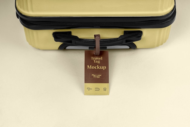 PSD zicht op reisbagage met tag