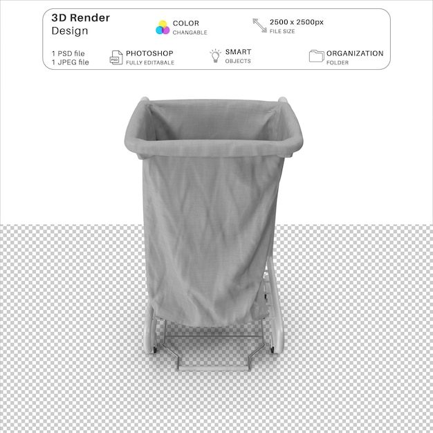 Ziekenhuis hamper 3d modeling psd-bestand