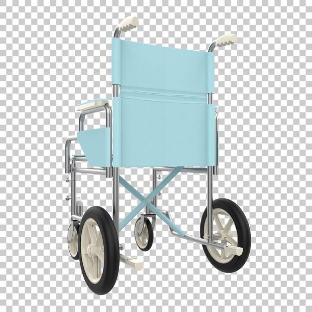 Ziekenhuis rolstoel op transparante achtergrond 3d-rendering illustratie