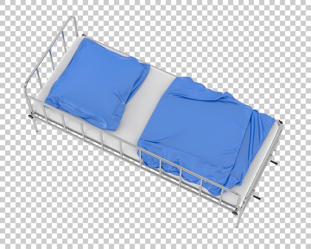 Ziekenhuisbed op transparante achtergrond 3d-rendering illustratie