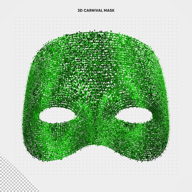 PSD zielona maska karnawałowa z przodu