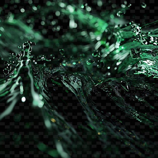 PSD zielona plamka wody jest pokazana na czarnym tle
