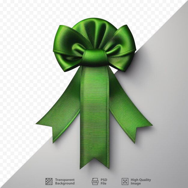 PSD zielona wstążka z zielonym łukiem
