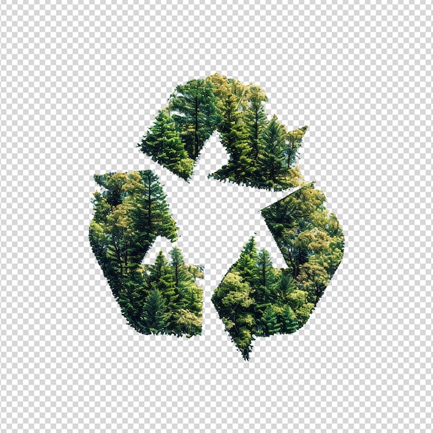 PSD zielone drzewo z symbolem recyklingu