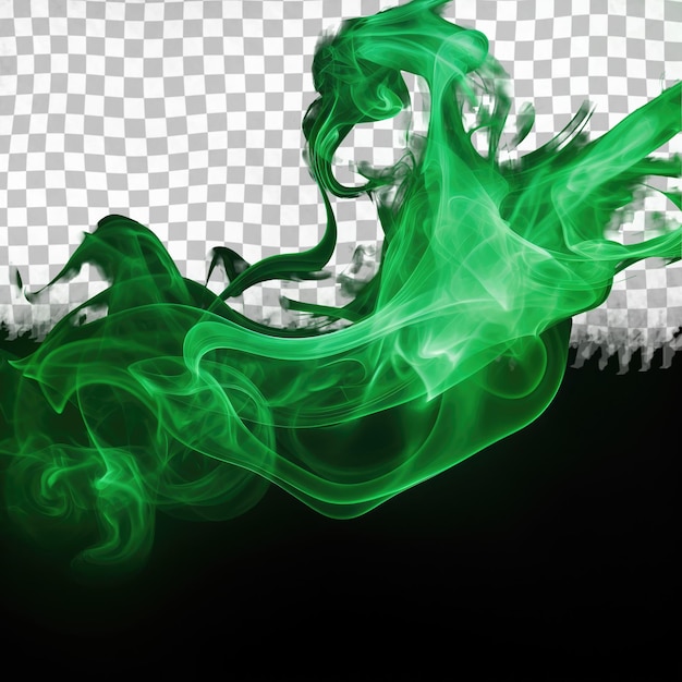 PSD zielone i czarne tło z zielonym dymem, na którym jest napisane 