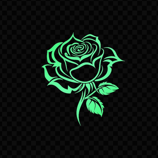 Zielone I Różowe Róże Na Czarnym Tle