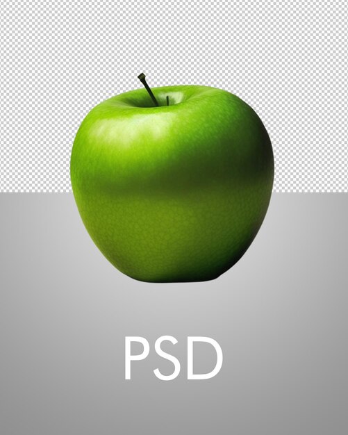 PSD zielone jabłko realistyczne 3d na przezroczystym tle