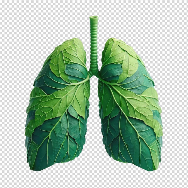 PSD zielone płuca ze słowem 