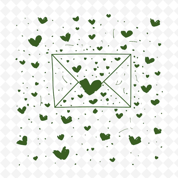 PSD zielone serce z zielonym sercem na górze