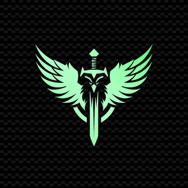 PSD zielono-czarne logo zielonego skrzydłowego symbolu z zielonymi skrzydłami