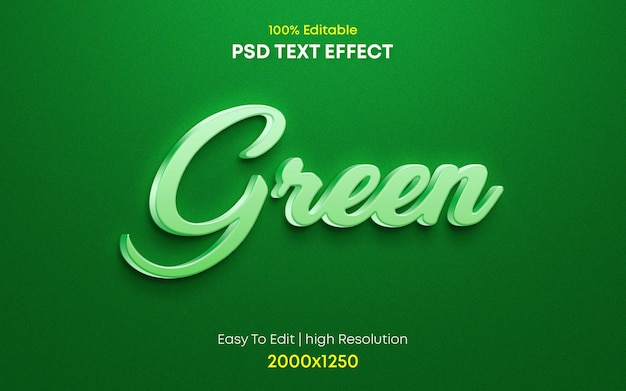 Zielony Efekt Tekstowy 3d Psd