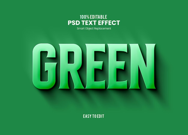 Zielony efekt tekstu 3D
