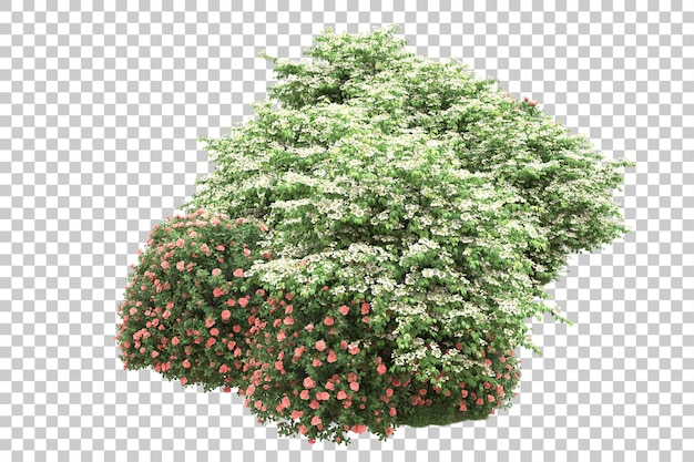 Zielony krajobraz izolowany na przezroczystym tle ilustracja renderingu 3D