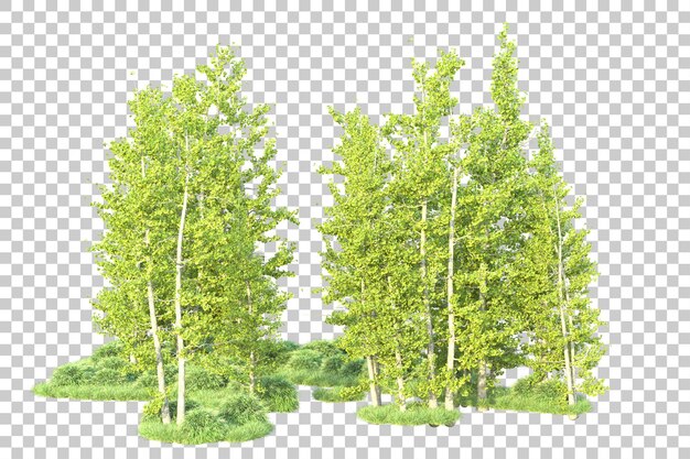 PSD zielony krajobraz izolowany na przezroczystym tle ilustracji renderowania 3d