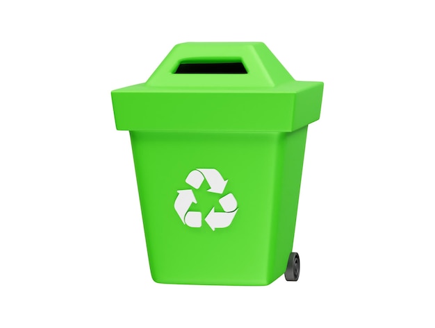 Zielony pojemnik do recyklingu