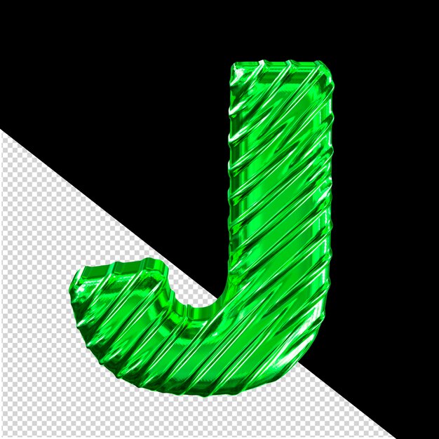 PSD zielony symbol 3d litera j