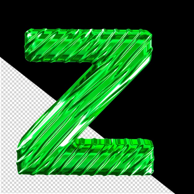 PSD zielony symbol 3d litera z