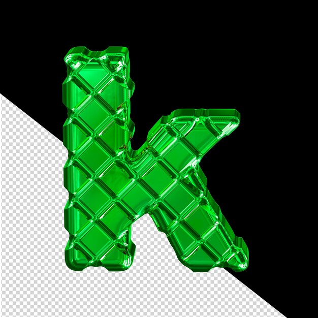 PSD zielony symbol 3d wykonany z rombów litera k