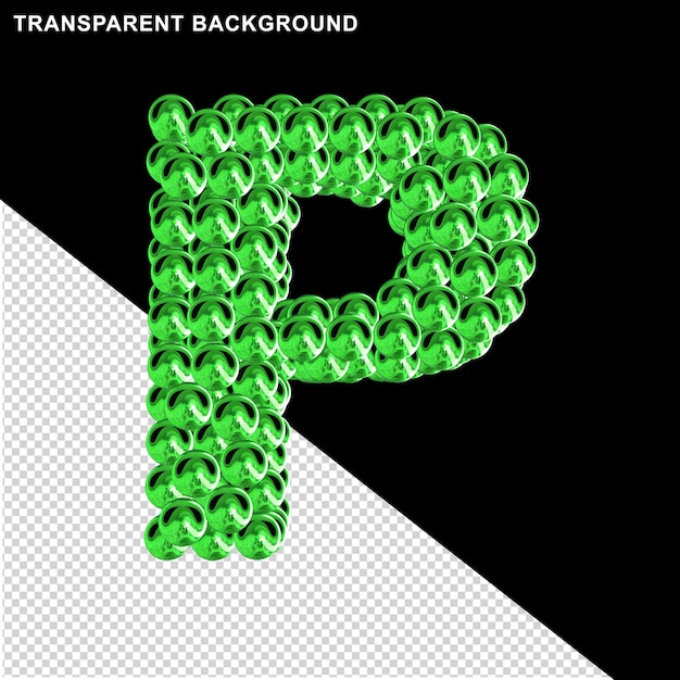 PSD zielony symbol z kulek litera p