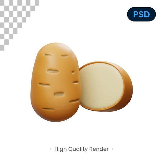 Ziemniak 3d Ikona Premium Psd