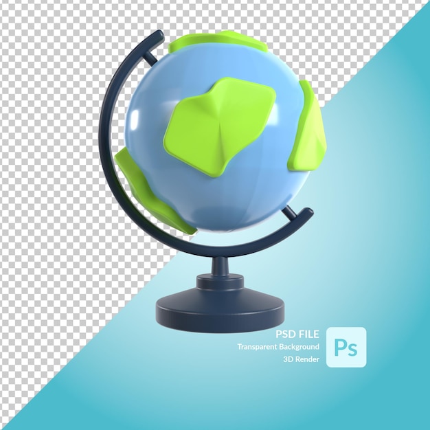 PSD ziemski glob renderowania ilustracji 3d