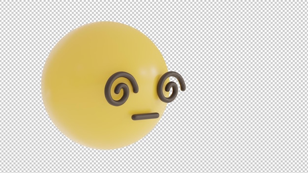 PSD zijaanzicht duizelige emoji png