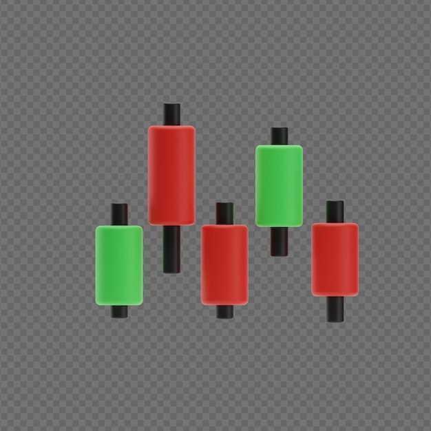 PSD zijwaarts markt kaars stok pictogram 3d