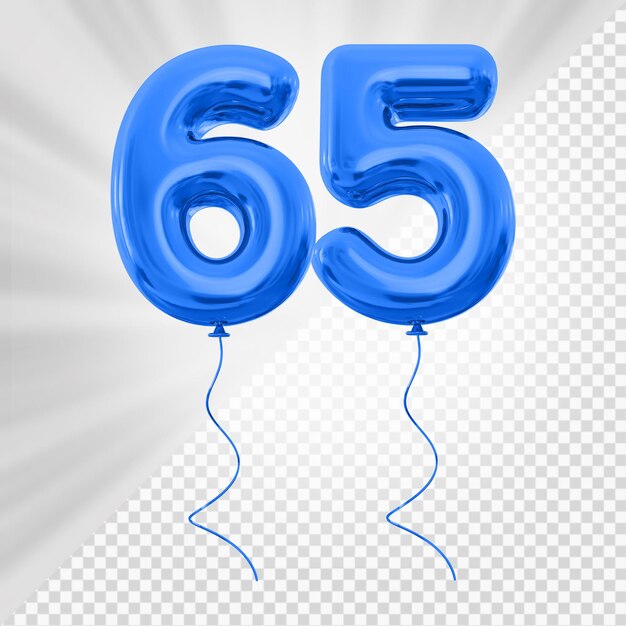 PSD zilveren ballon nummer 65