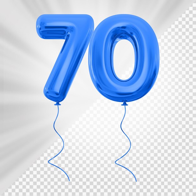 Zilveren ballon nummer 70