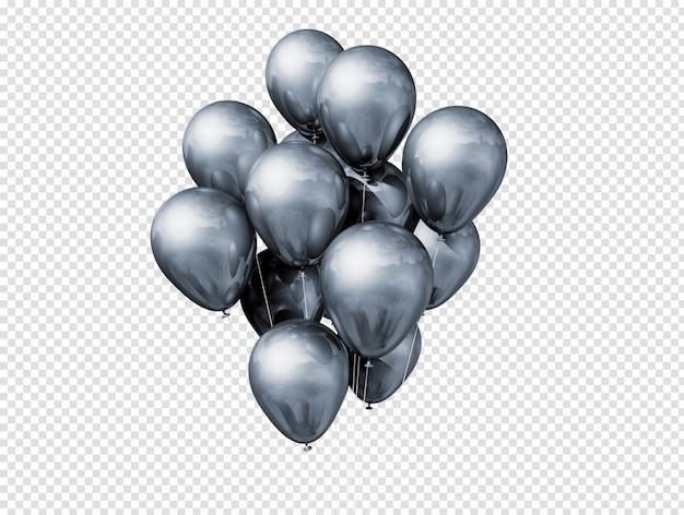 Zilveren ballonnen zweven