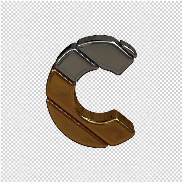 Zilveren en gouden letter 3D-rendering