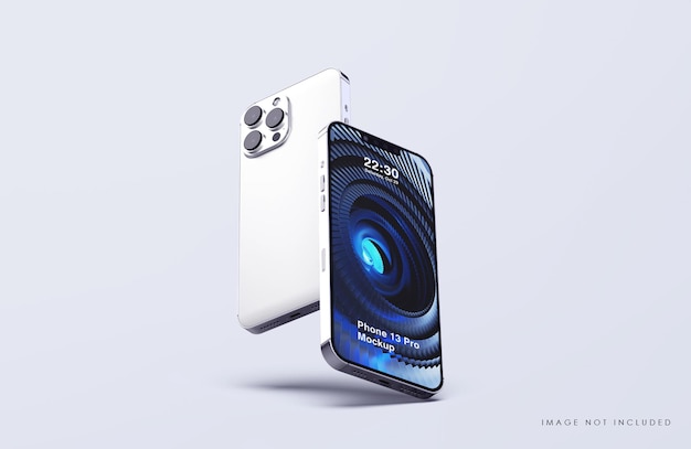 PSD zilveren iphone 13 pro mockup