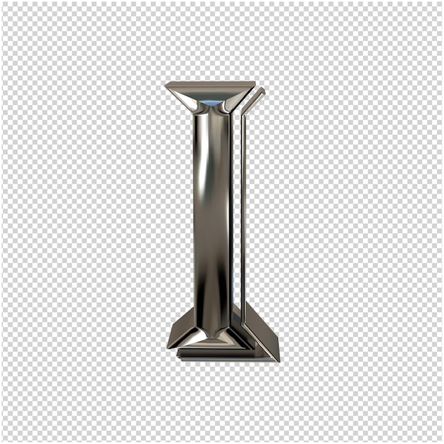 Zilveren letter 3D-rendering
