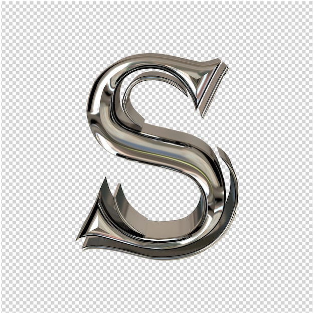 PSD zilveren letter 3d-rendering