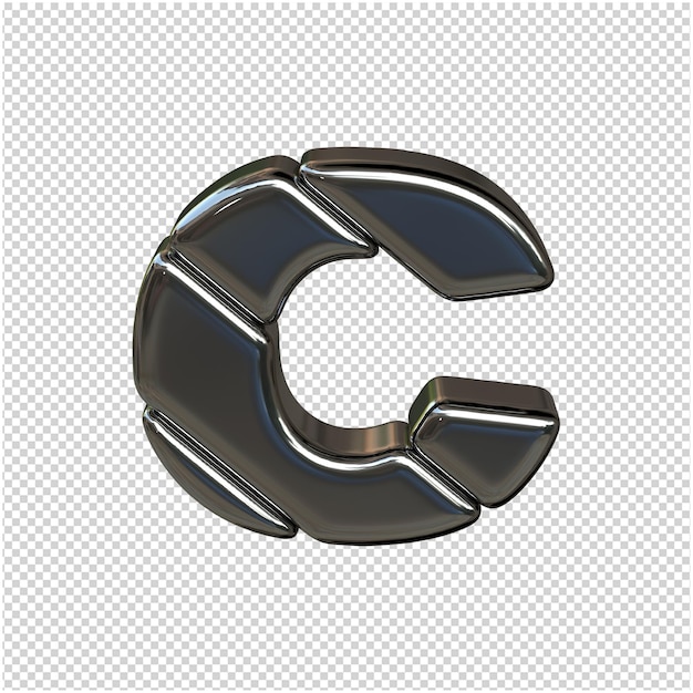 Zilveren letter 3D-rendering