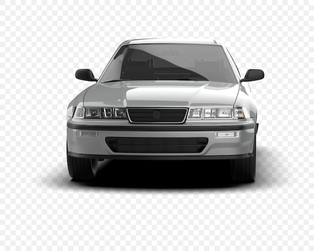 Zilveren sedan voorzijde van een klassieke auto