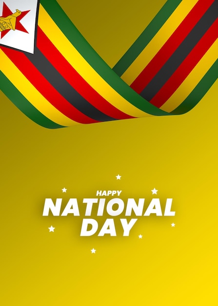 PSD 짐바브웨 국기 요소 디자인 국가 독립 기념일 배너 리본 psd
