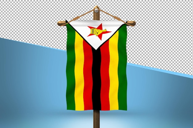 PSD zimbabwe powiesić projekt flagi w tle