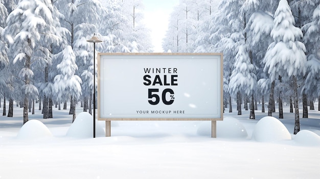 PSD zimowy model billboardu na sprzedaż zimową