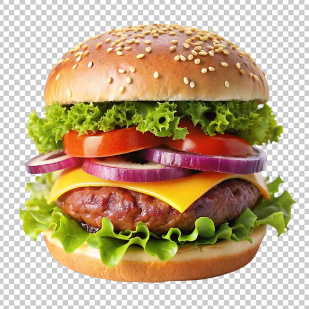 PSD zinger burger na przezroczystym tle