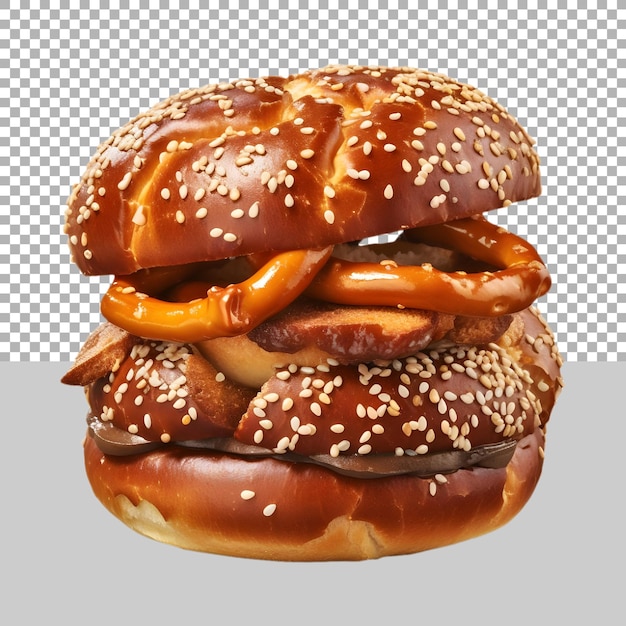 Zinger burger on transparent background ai generated