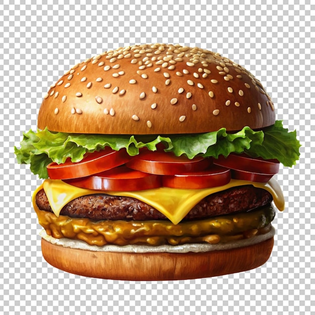 PSD zinger burger on transparent background