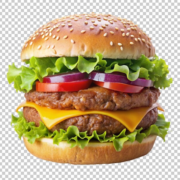 PSD zinger burger on transparent background