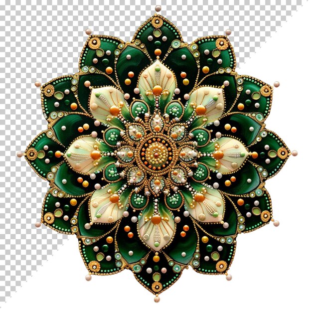 PSD zinnia bloem mandala fractal ontwerp element met bloem patroon geïsoleerd op transparante achtergrond