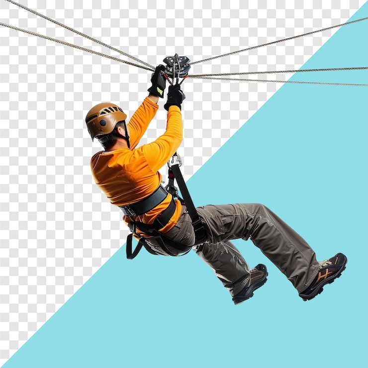 Zipline transparent background isolated image generative AI